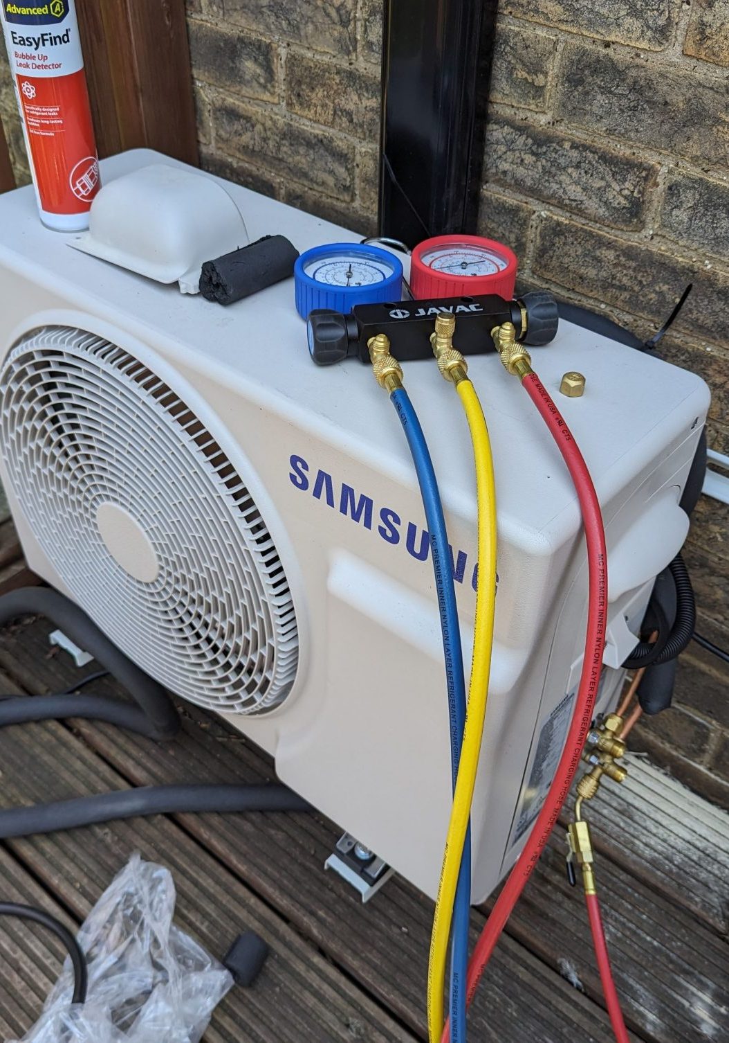 Samsung air conditioner unit being installed